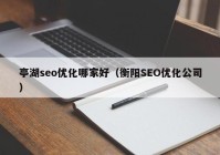 亭湖seo优化哪家好（衡阳SEO优化公司）