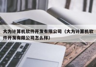 大为计算机软件开发有限公司（大为计算机软件开发有限公司怎么样）