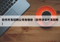 软件开发招聘公司有哪些（软件项目开发招聘）