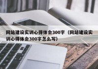 网站建设实训心得体会300字（网站建设实训心得体会300字怎么写）