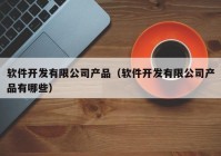 软件开发有限公司产品（软件开发有限公司产品有哪些）