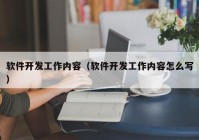 软件开发工作内容（软件开发工作内容怎么写）