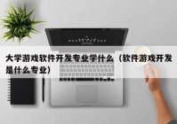 大学游戏软件开发专业学什么（软件游戏开发是什么专业）