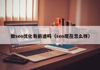 做seo优化有前途吗（seo现在怎么样）