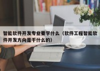 智能软件开发专业要学什么（软件工程智能软件开发方向是干什么的）