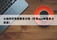 小程序开发需要多少钱（开发app需要多少资金）