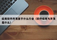 应用软件开发属于什么行业（软件应用与开发是什么）