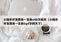 小程序开发费用一览表o4b华网天（小程序开发费用一览表bgd华网天下）