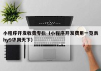 小程序开发收费专栏（小程序开发费用一览表hy9华网天下）