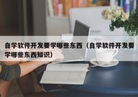 自学软件开发要学哪些东西（自学软件开发要学哪些东西知识）